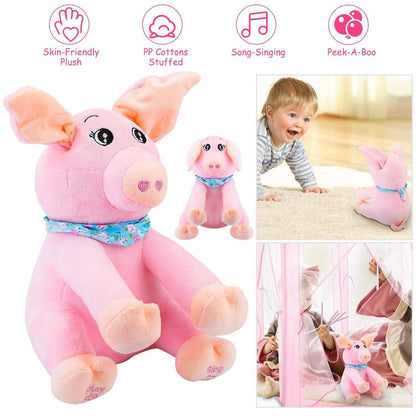 Stuffed Plush Pig Doll Pick-a-Boo Animated Toy DailySale