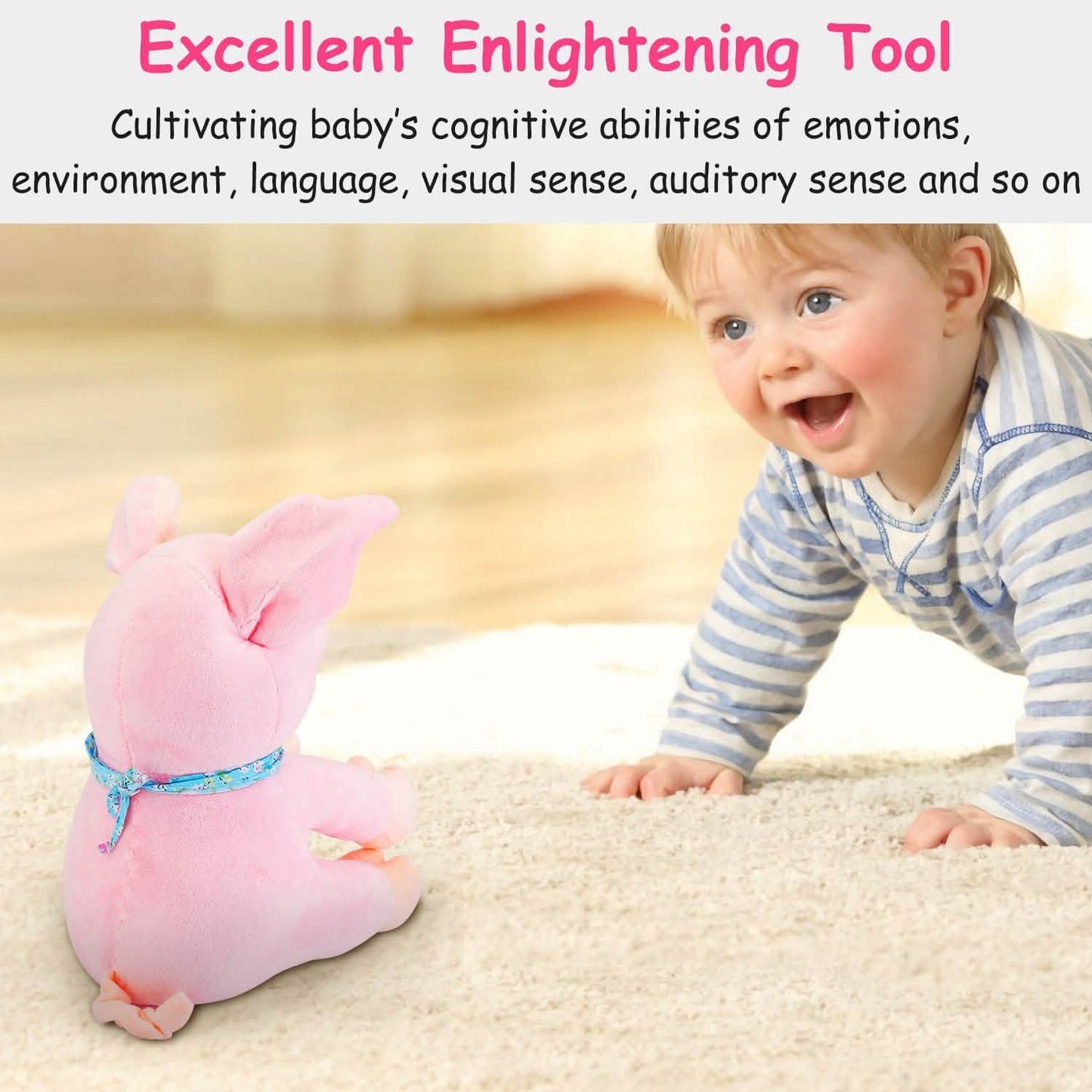 Stuffed Plush Pig Doll Pick-a-Boo Animated Toy DailySale