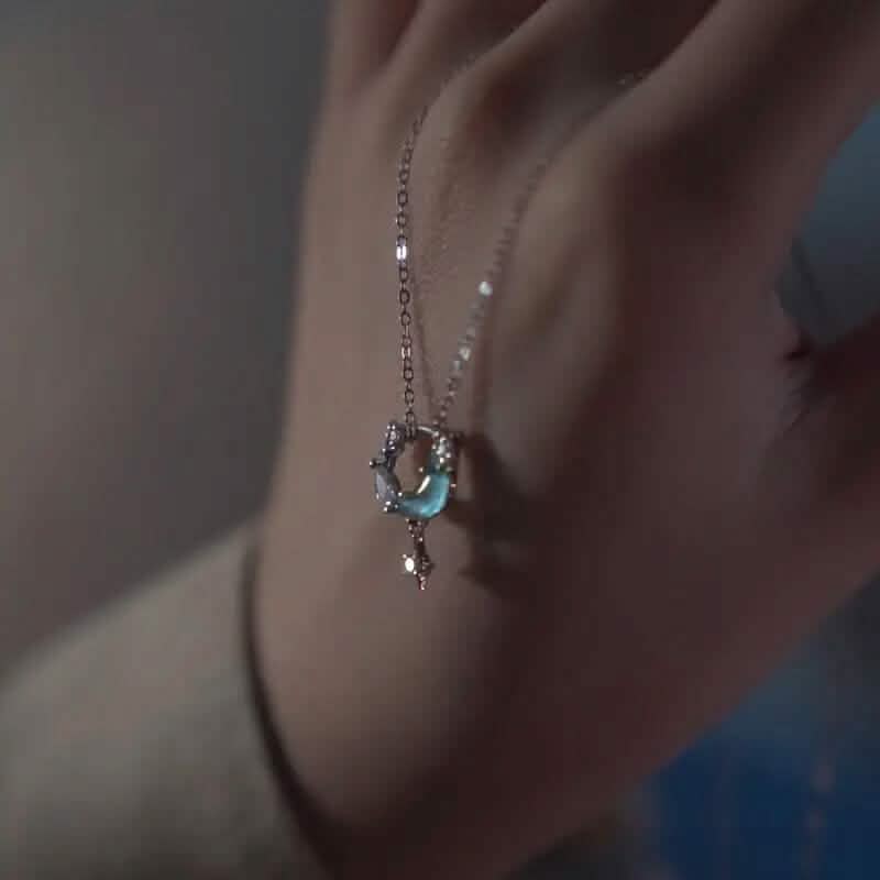 Stunning Moon and Star Birthstone Pendant Necklace DailySale