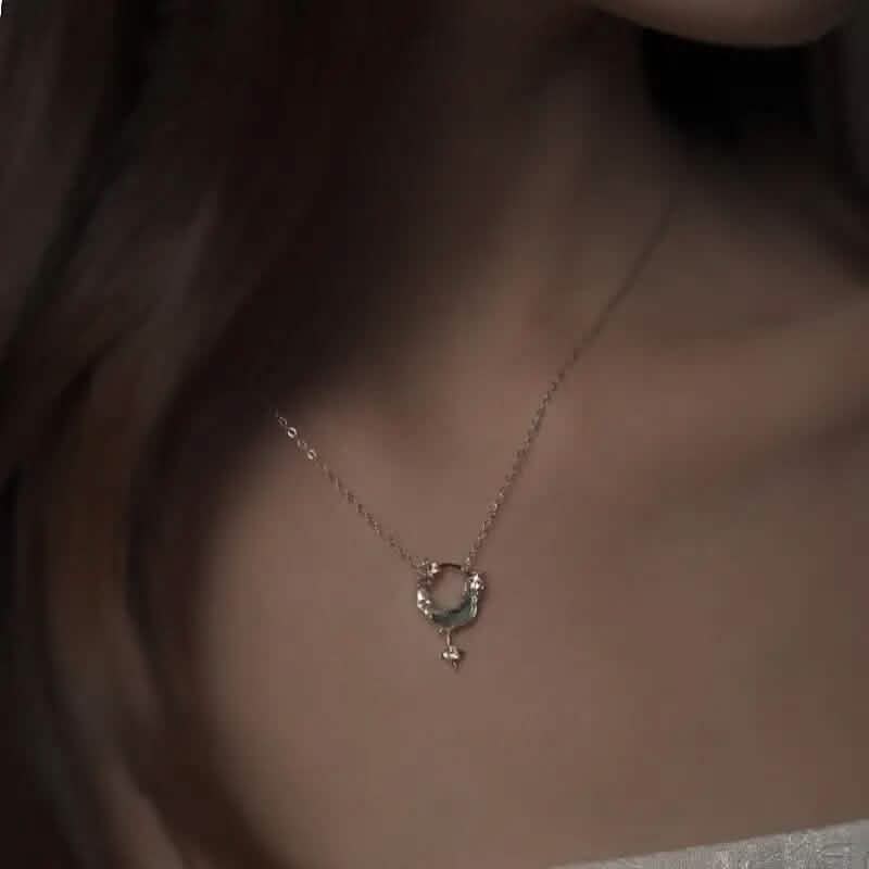 Stunning Moon and Star Birthstone Pendant Necklace DailySale