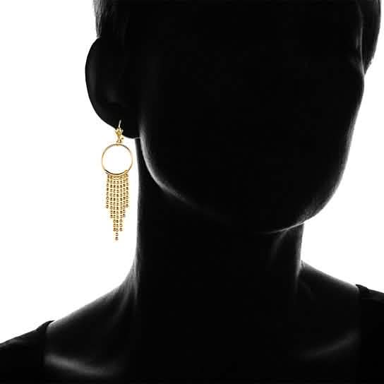 Gold Plated Chain Drop Hoop Earrings - Assorted Styles DailySale