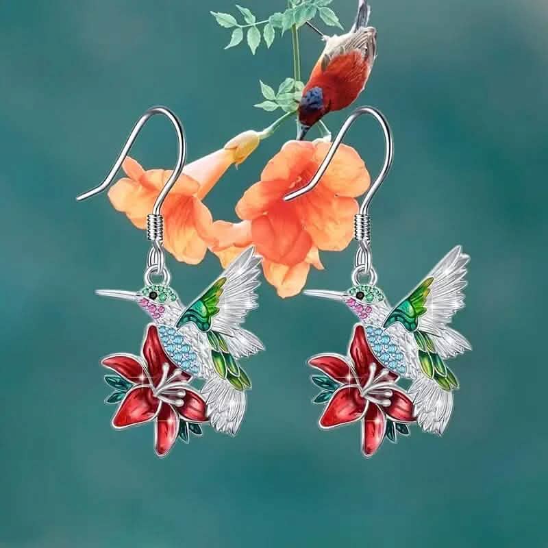 Stylish Hummingbird and Saffron Earrings DailySale