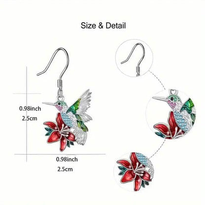 Stylish Hummingbird and Saffron Earrings DailySale
