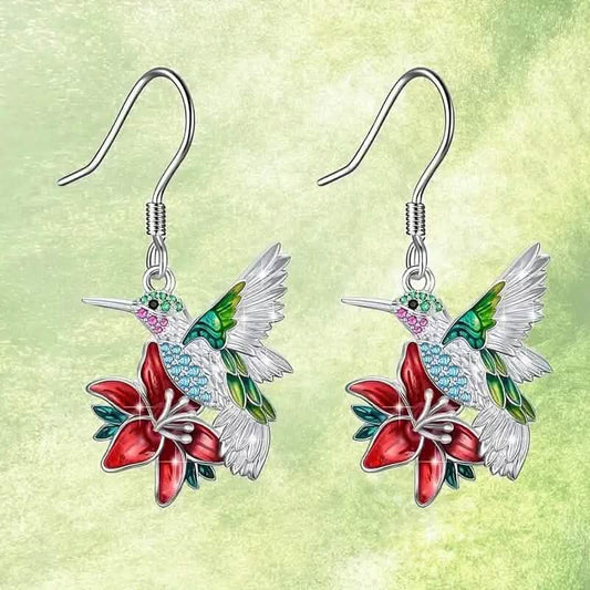Stylish Hummingbird and Saffron Earrings DailySale