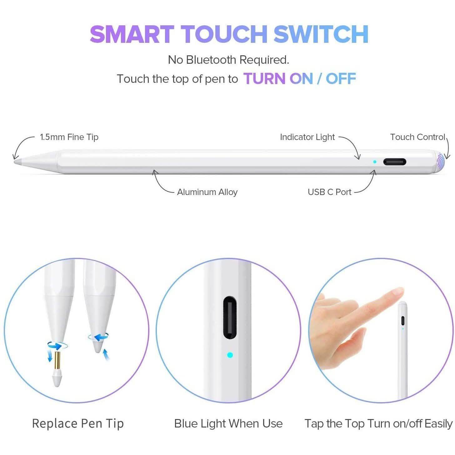 Stylus Pen for iPad with Palm Rejection, Active Pencil Compatible with (2018-2020) DailySale