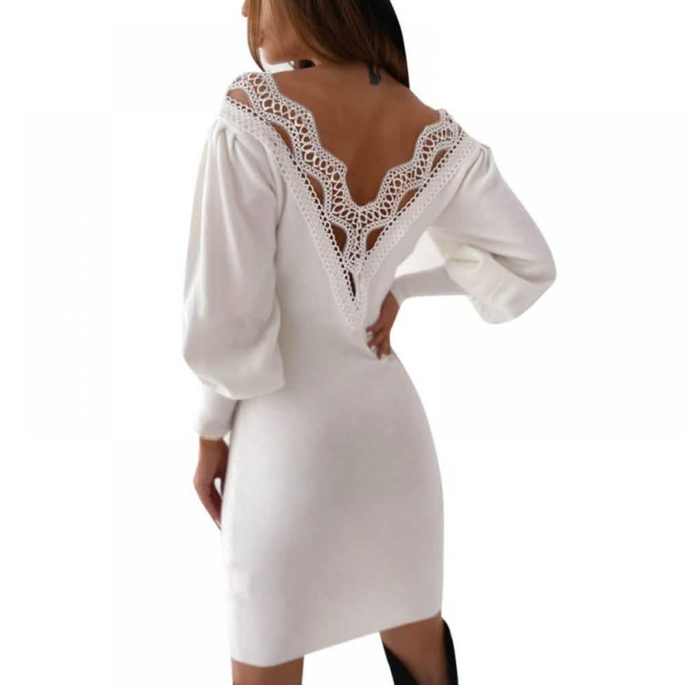 Summark Ladies Lace Long Sleeve Casual Slim Dress DailySale