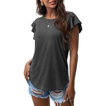 Summer Knit Ruffle Short Sleeve Top DailySale