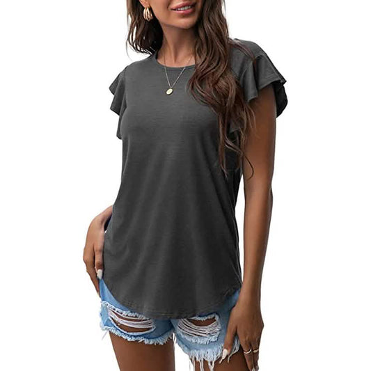 Summer Knit Ruffle Short Sleeve Top DailySale