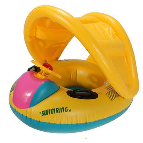 Summer Steering Wheel Sunshade Swim Ring Car Inflatable Baby Float Seat Boat DailySale