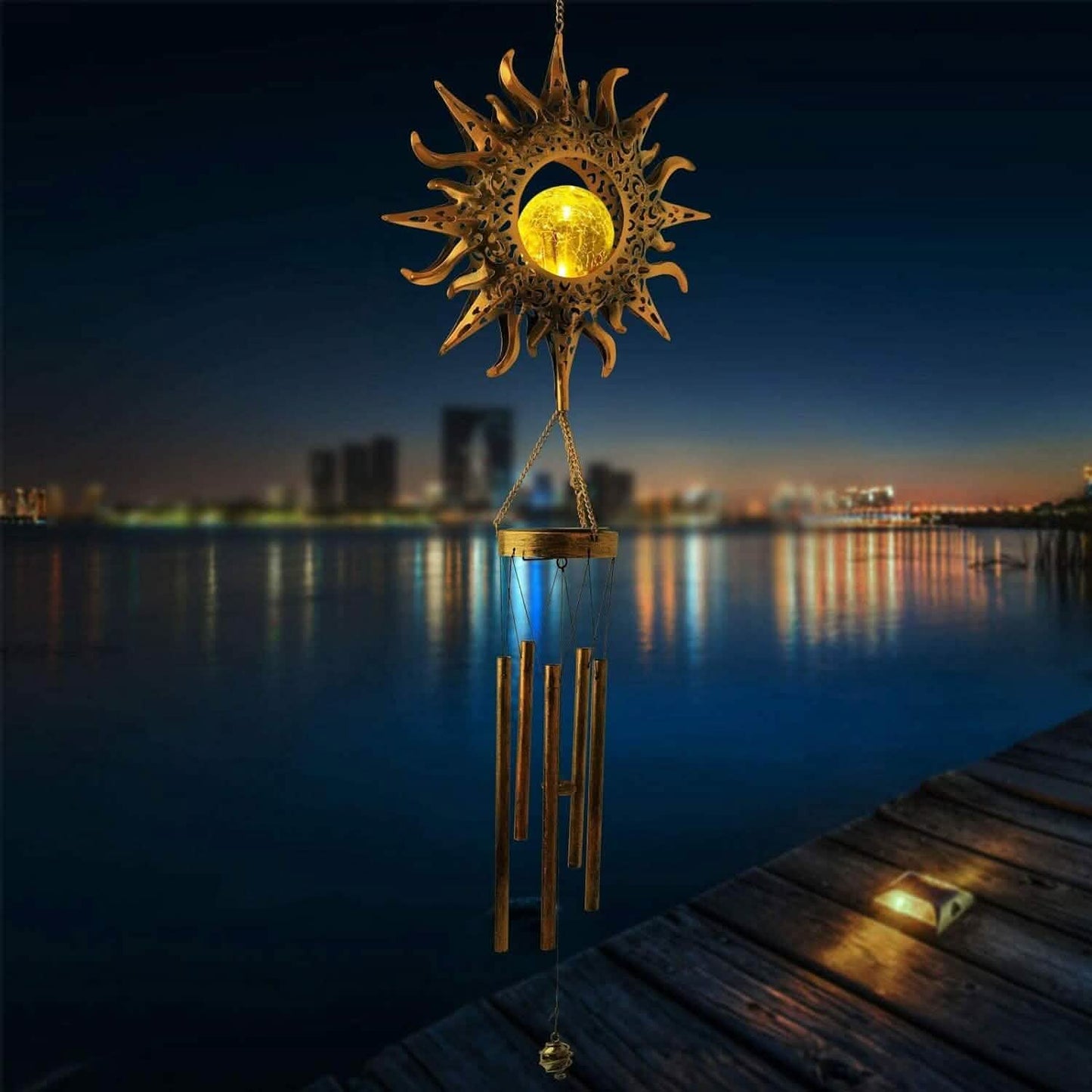 Sun Solar Wind Chimes DailySale