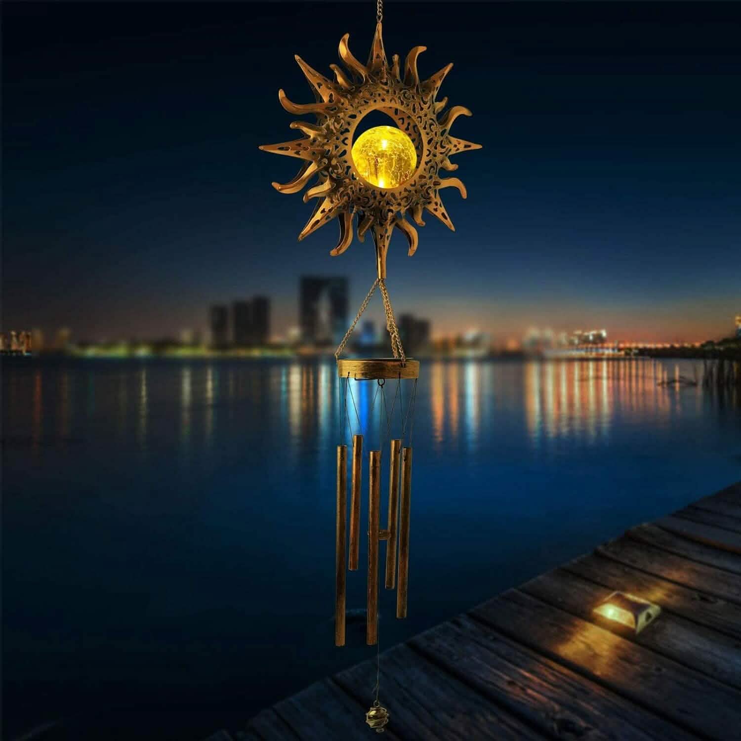 Sun Solar Wind Chimes DailySale