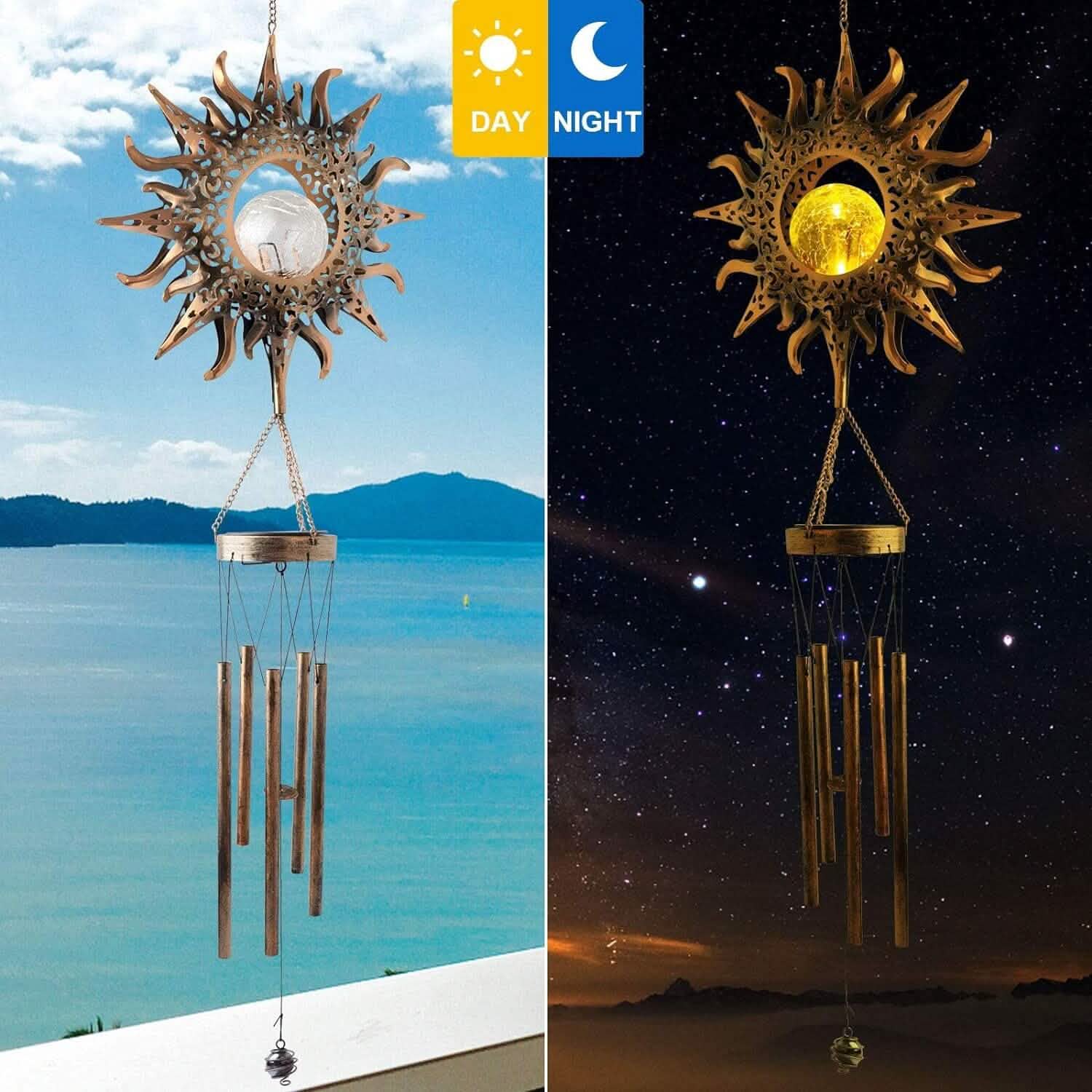 Sun Solar Wind Chimes DailySale