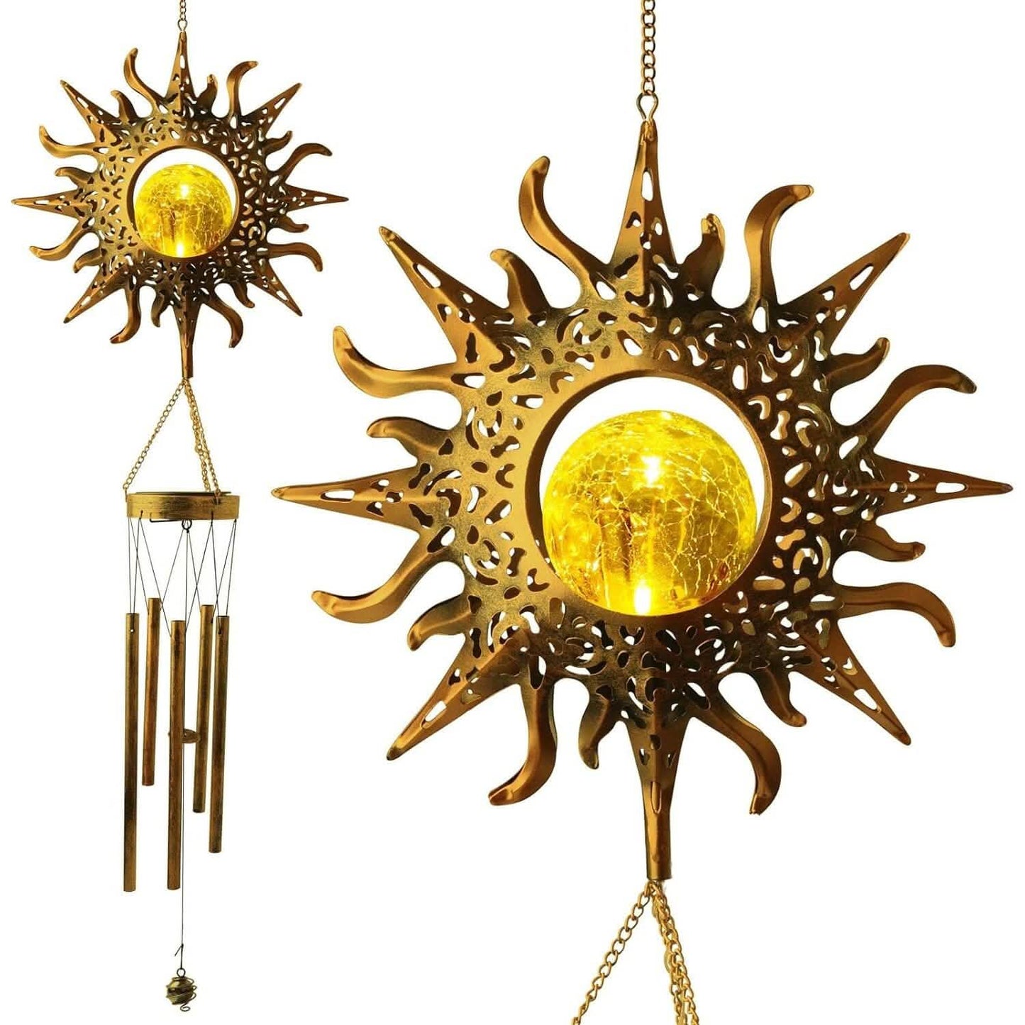 Sun Solar Wind Chimes DailySale