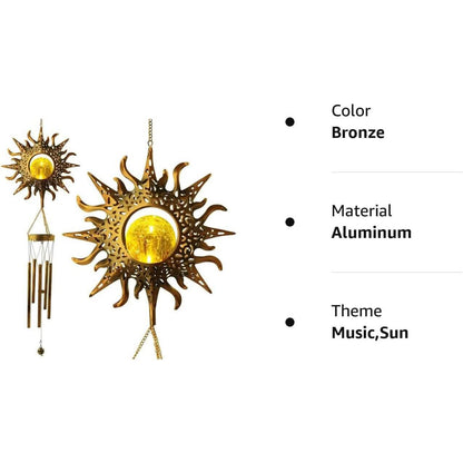Sun Solar Wind Chimes DailySale