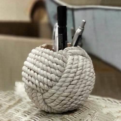 Sunbelt Gifts Rope Knot Pen Holder DailySale