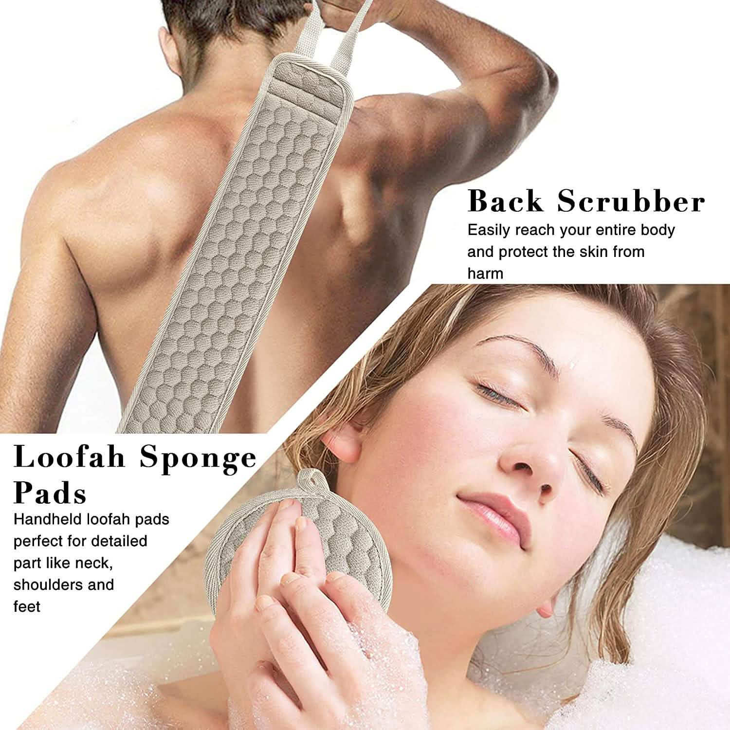 Suntee Exfoliating Back Scrubber and Exfoliating Sponge Pad DailySale
