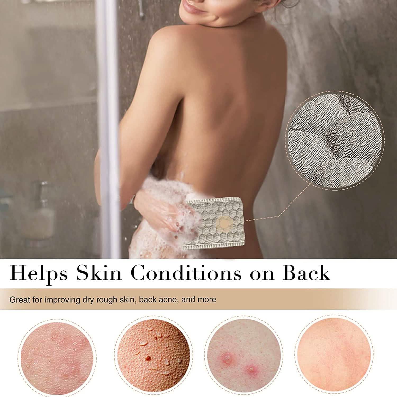 Suntee Exfoliating Back Scrubber and Exfoliating Sponge Pad DailySale
