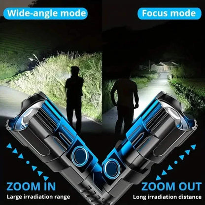 Super Bright Flashlight, USB Rechargeable Telescopic Zoom Wide Beam DailySale