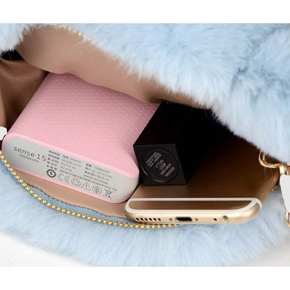 Super Cute Faux Fur Women's Handbag Bear Head Animal DailySale