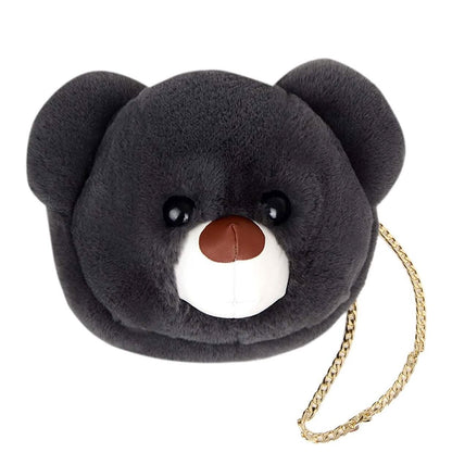 Super Cute Faux Fur Women's Handbag Bear Head Animal DailySale
