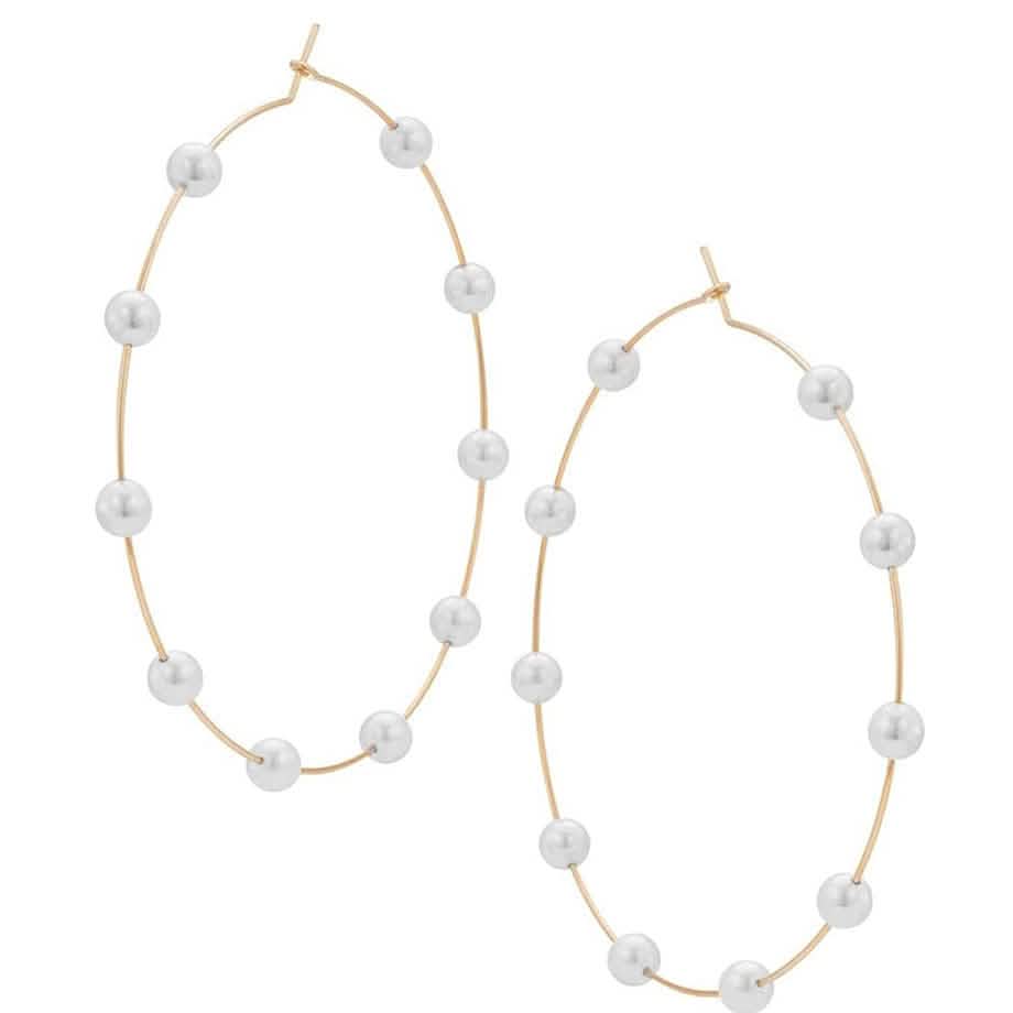 Super Huge Circle Pearls Earrings Thin Dangle DailySale