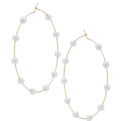 Super Huge Circle Pearls Earrings Thin Dangle DailySale