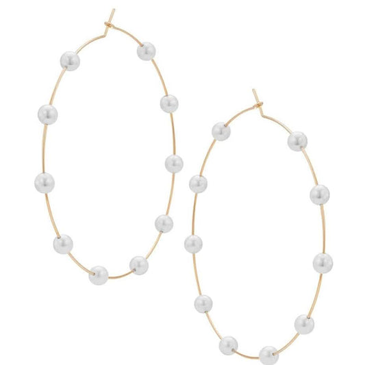 Super Huge Circle Pearls Earrings Thin Dangle DailySale