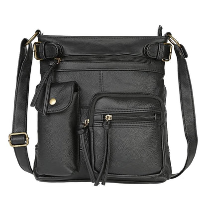 Super Soft Genuine Leather Top Belt Accent Crossbody Bag DailySale