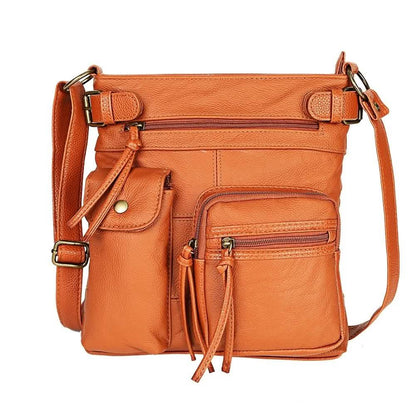 Super Soft Genuine Leather Top Belt Accent Crossbody Bag DailySale