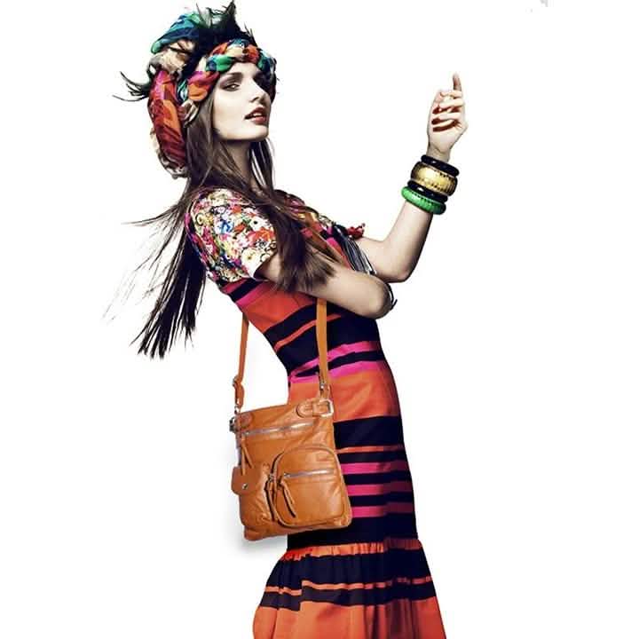 Super Soft Genuine Leather Top Belt Accent Crossbody Bag DailySale