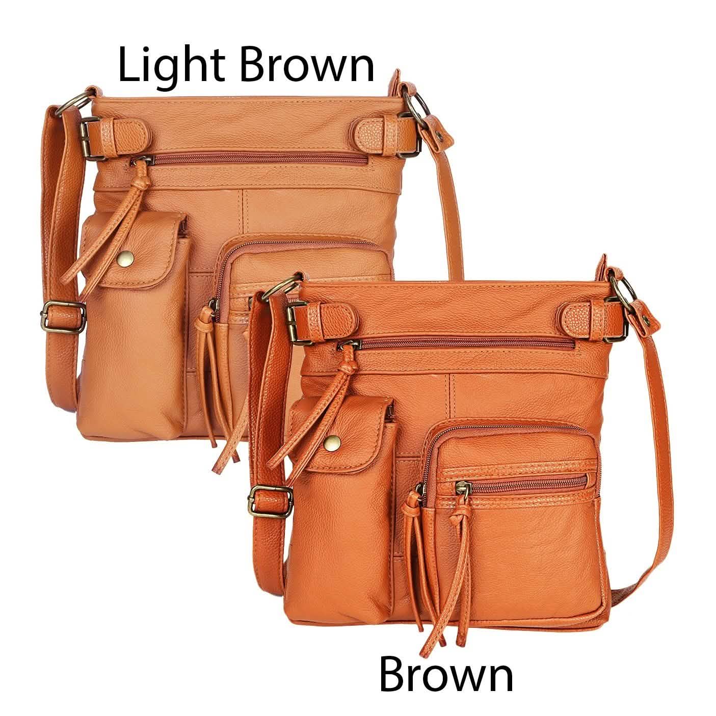 Super Soft Genuine Leather Top Belt Accent Crossbody Bag DailySale