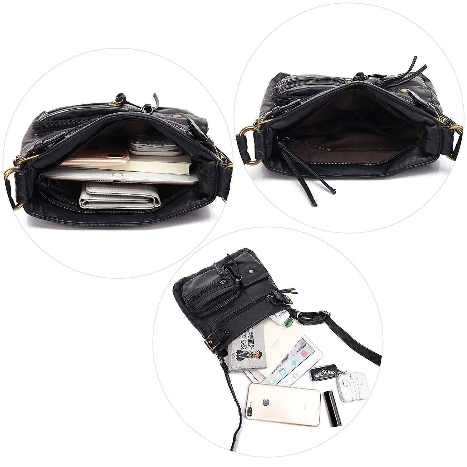 Super Soft Genuine Leather Top Belt Accent Crossbody Bag DailySale