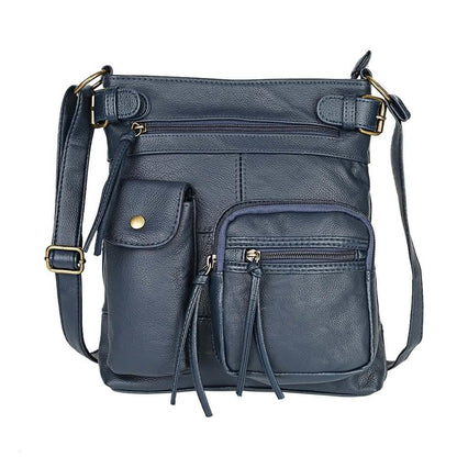 Super Soft Genuine Leather Top Belt Accent Crossbody Bag DailySale