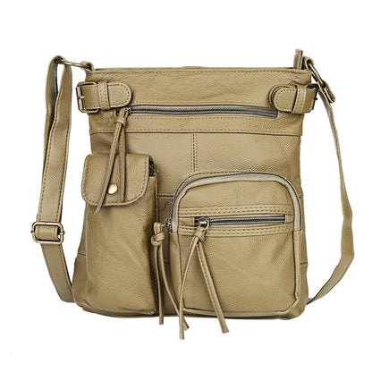 Super Soft Genuine Leather Top Belt Accent Crossbody Bag DailySale