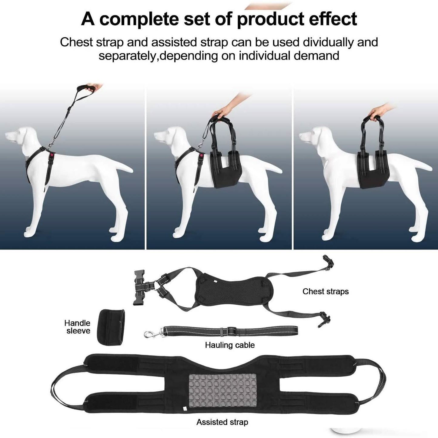 Support Harness Set Adjustable Chest Sling Strap for Elderly Disable Dog DailySale