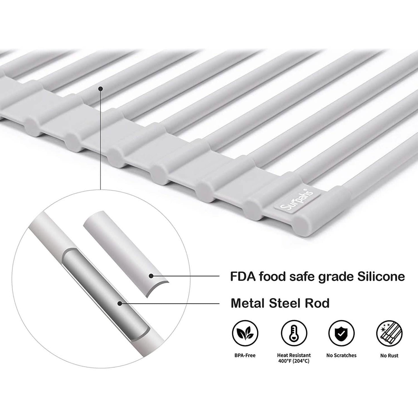 Surpahs over the Sink Multipurpose Roll-Up Dish Drying Rack DailySale