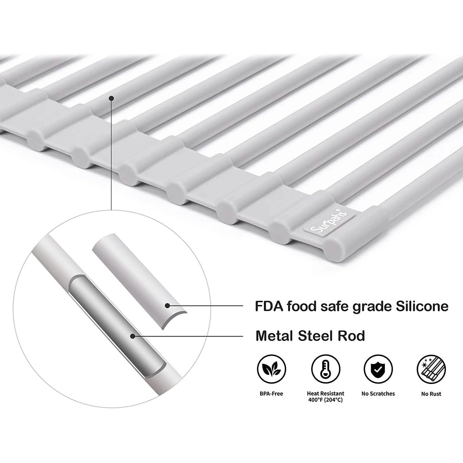 Surpahs over the Sink Multipurpose Roll-Up Dish Drying Rack DailySale