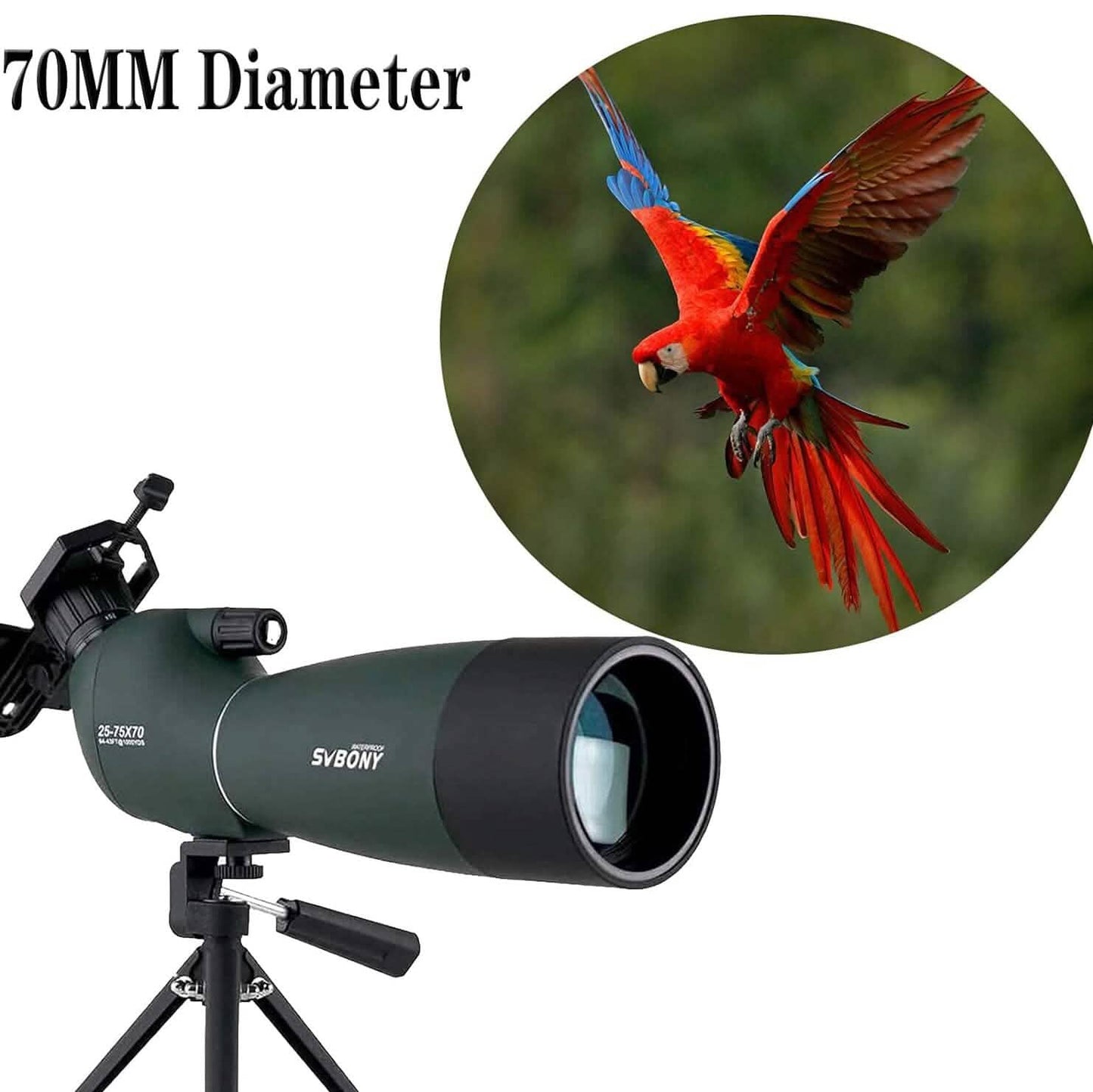 SVBONY SV28 25-75x70 Spotting Scopes with Tripod (Refurbished) DailySale