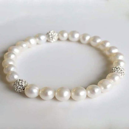 Swarovski Crystal Ball And Genuine Freshwater Pearl Stretch Bracelet DailySale
