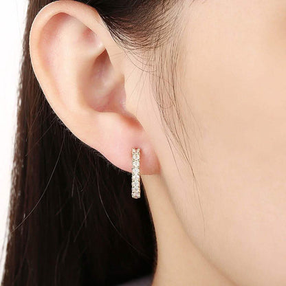 Swarovski Crystal Hoop Earrings In 18K Yellow Gold DailySale