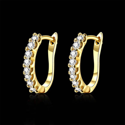 Swarovski Crystal Hoop Earrings In 18K Yellow Gold DailySale