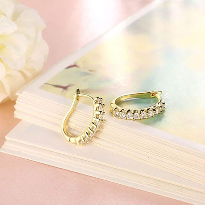 Swarovski Crystal Hoop Earrings In 18K Yellow Gold DailySale