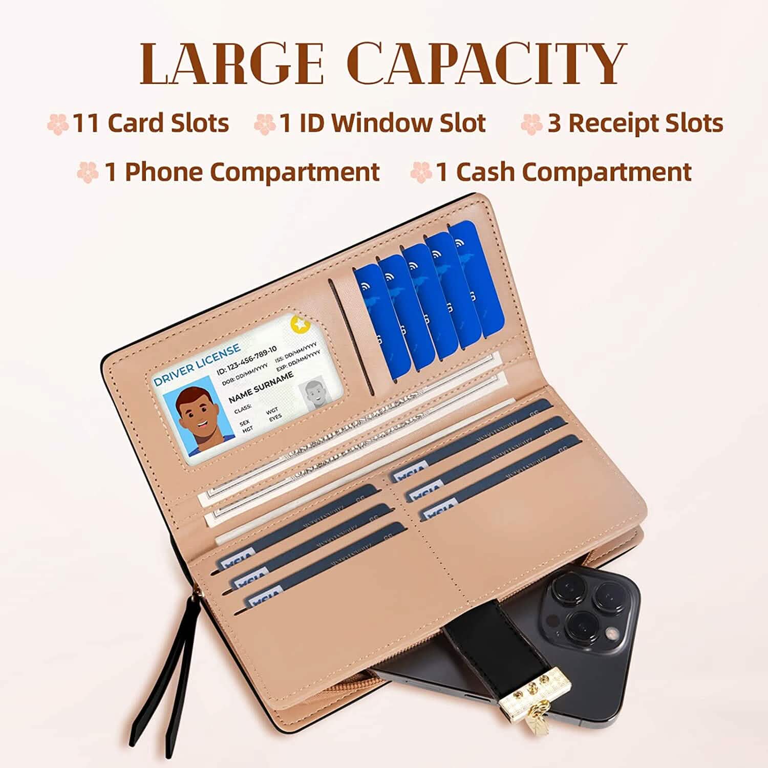 Sweet Cute Women's Long Leaf Bifold Wallet DailySale