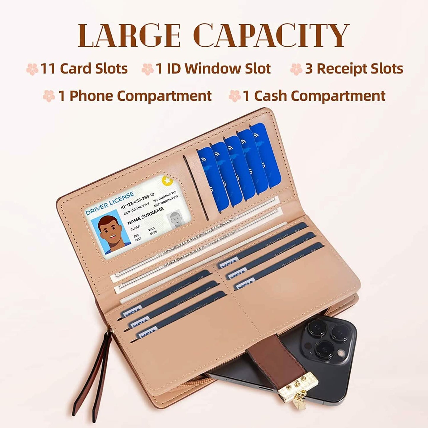 Sweet Cute Women's Long Leaf Bifold Wallet DailySale