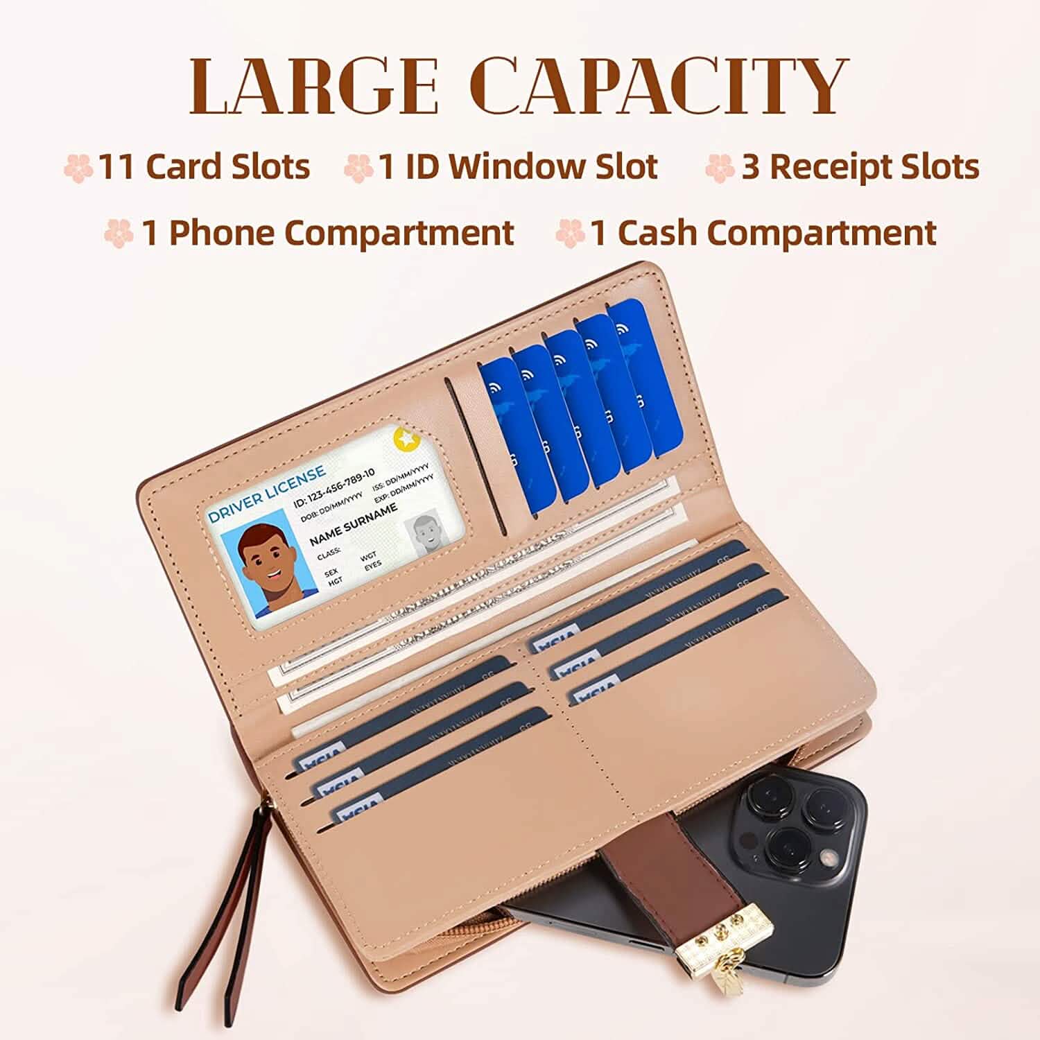 Sweet Cute Women's Long Leaf Bifold Wallet DailySale