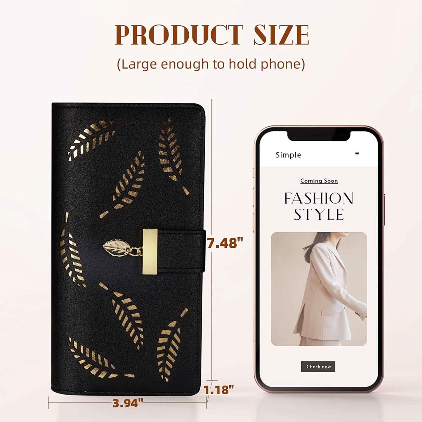 Sweet Cute Women's Long Leaf Bifold Wallet DailySale