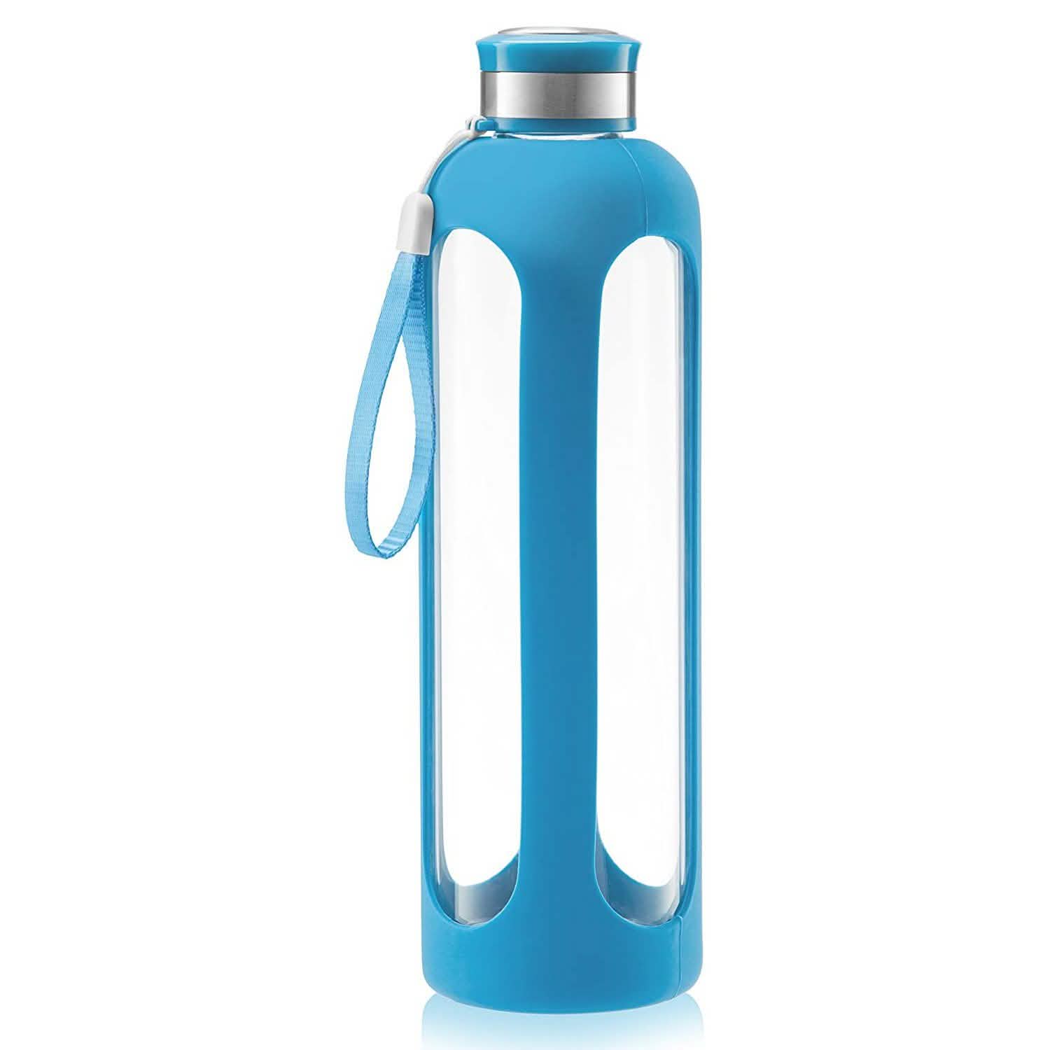 Swig Savvy Glass Water Bottles with Protective Silicone Sleeve & Stainless Steel Leak Proof Lid DailySale