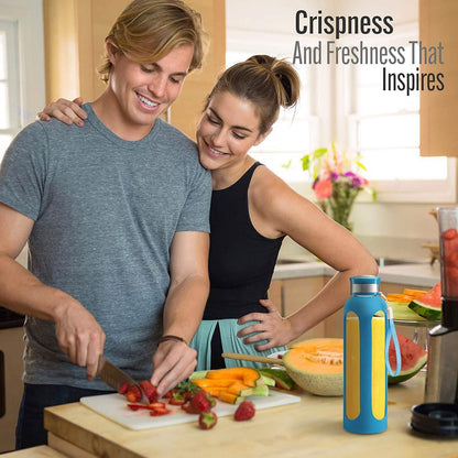 Swig Savvy Glass Water Bottles with Protective Silicone Sleeve & Stainless Steel Leak Proof Lid DailySale