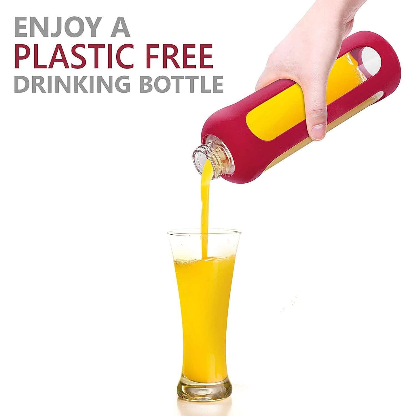 Swig Savvy Glass Water Bottles with Protective Silicone Sleeve & Stainless Steel Leak Proof Lid DailySale