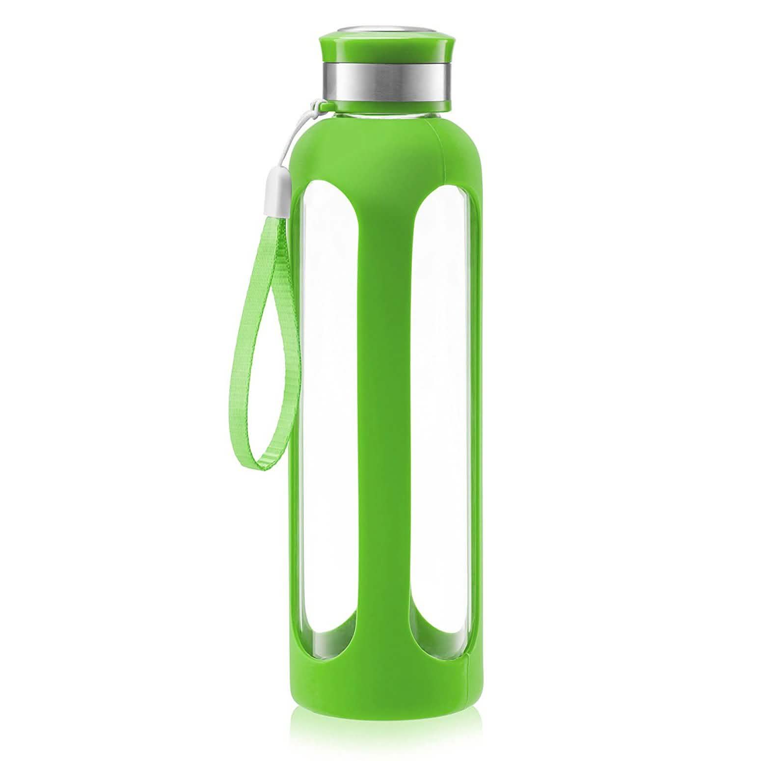 Swig Savvy Glass Water Bottles with Protective Silicone Sleeve & Stainless Steel Leak Proof Lid DailySale